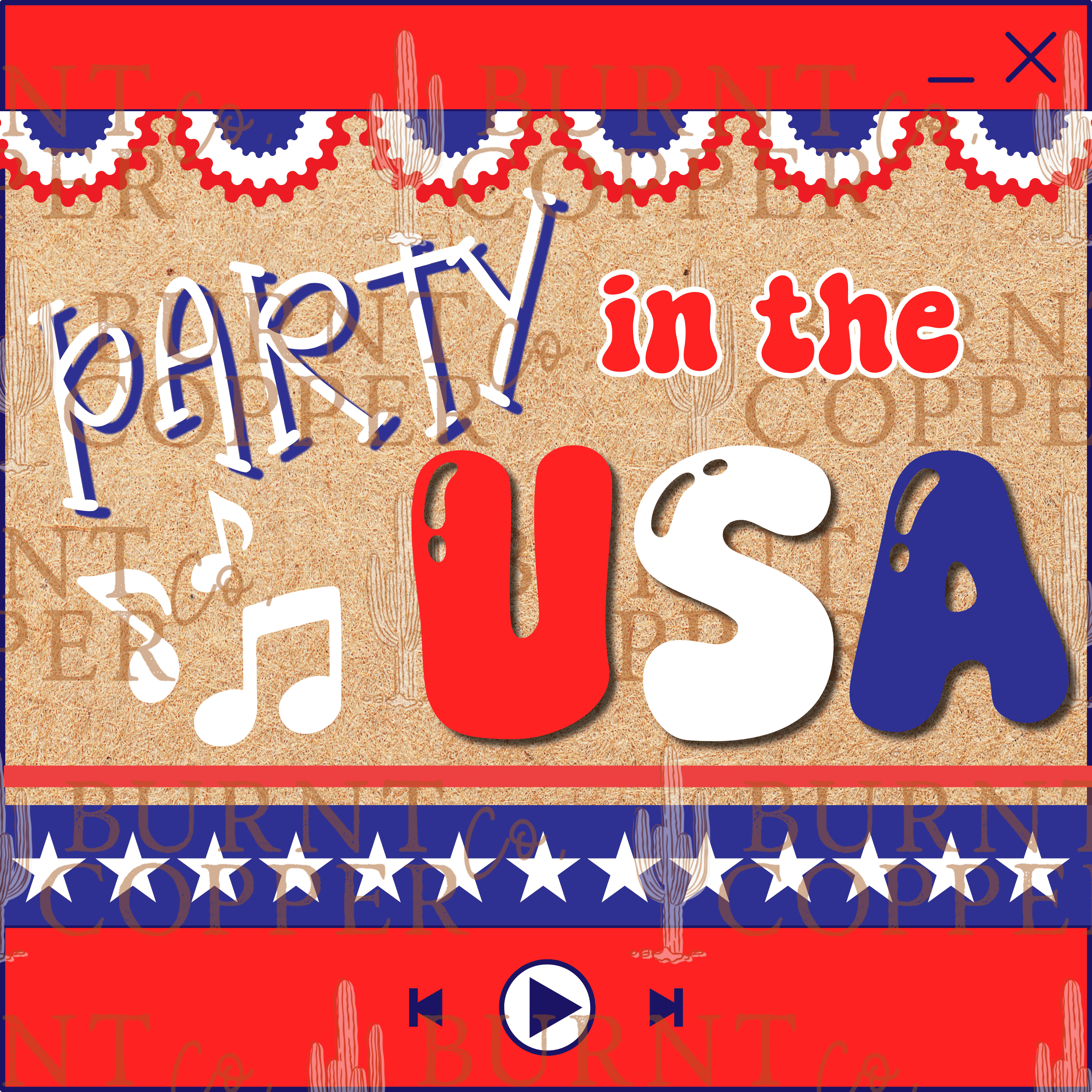 Custom Hand Painted 3x3 4th of July Banners