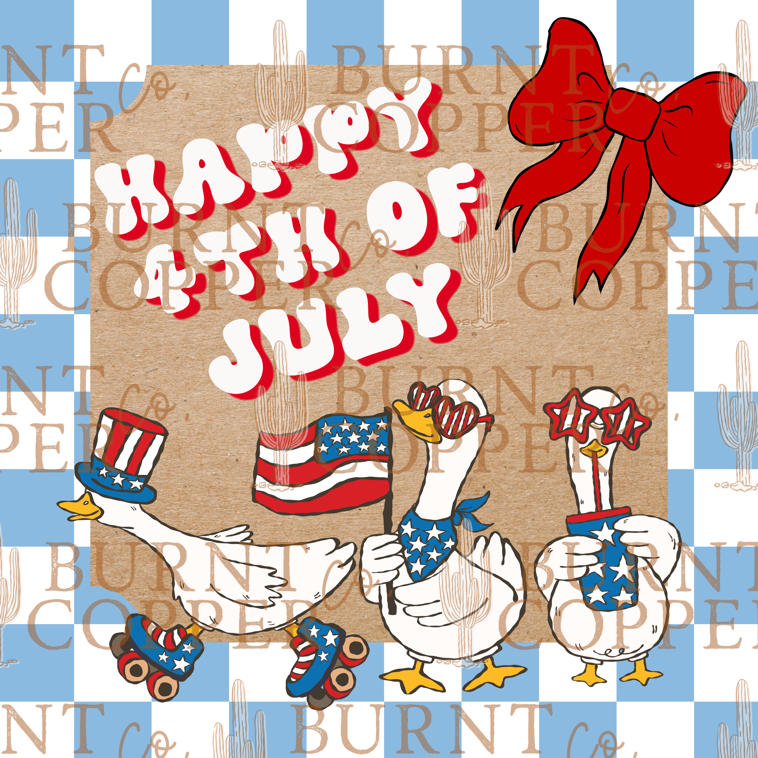 Custom Hand Painted 3x3 4th of July Banners