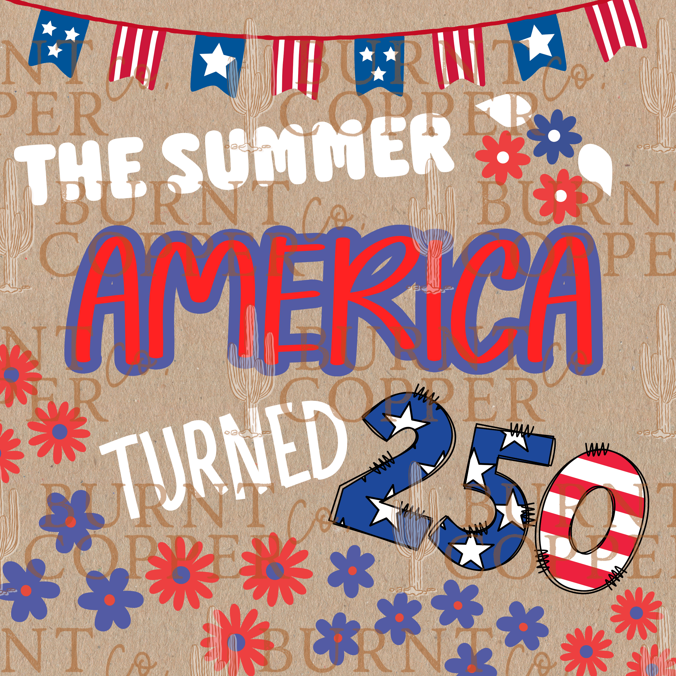 Custom Hand Painted 3x3 4th of July Banners