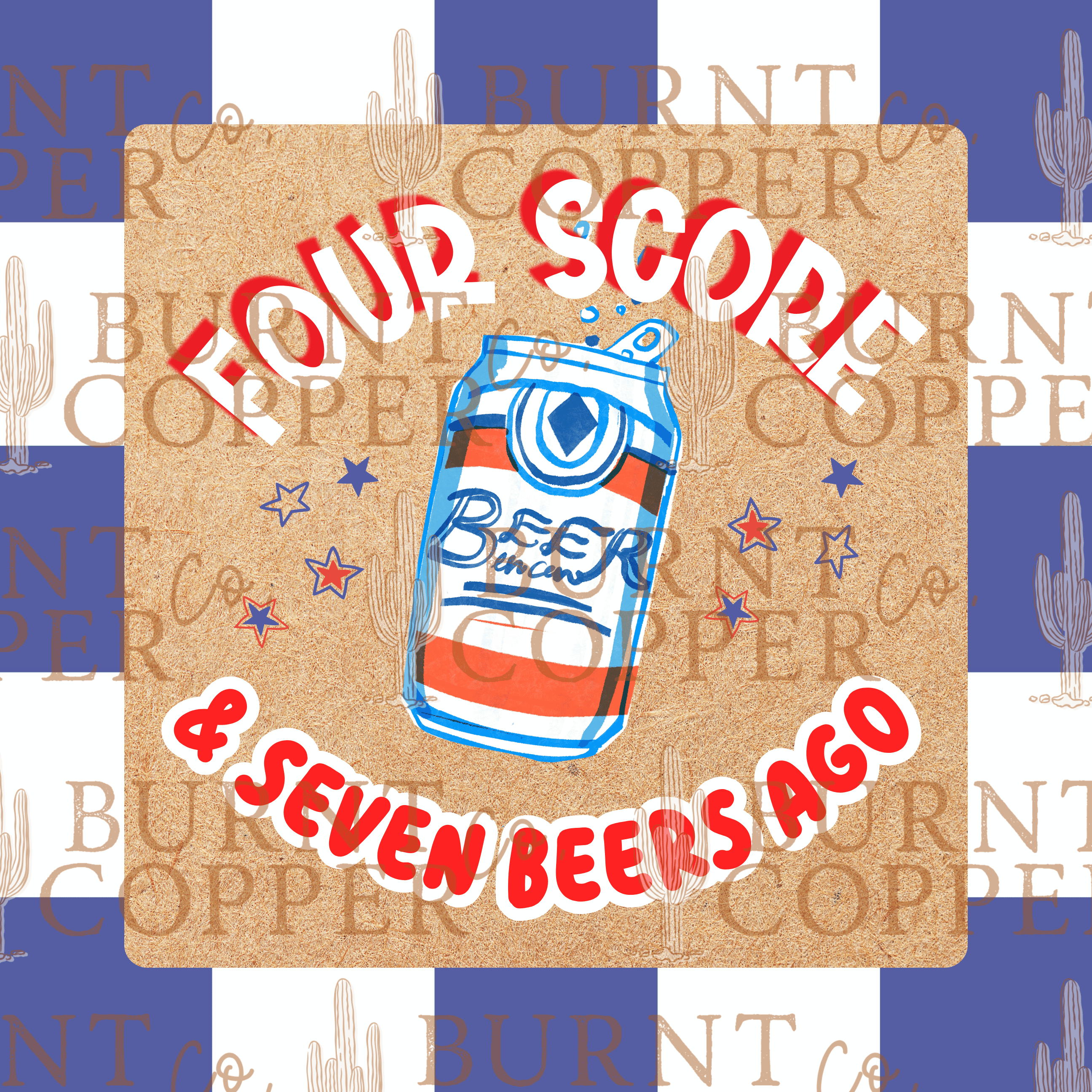 Custom Hand Painted 3x3 4th of July Banners